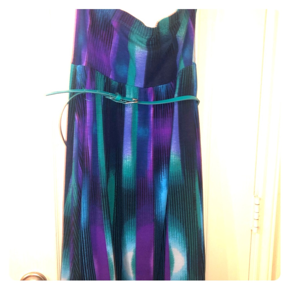 Multi color Summer dress with belt